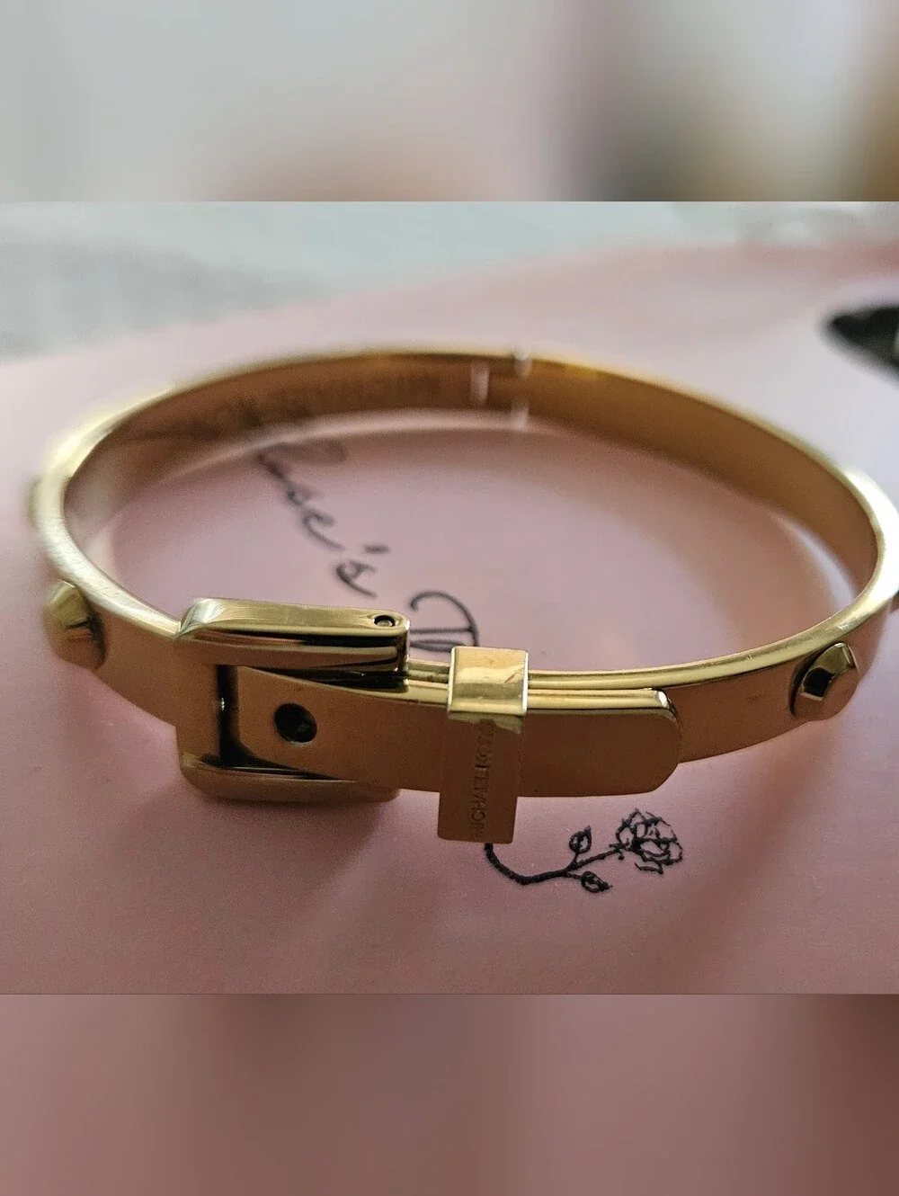 Michael Kors Gold-Tone Hinged Cuff Bracelet - Gold